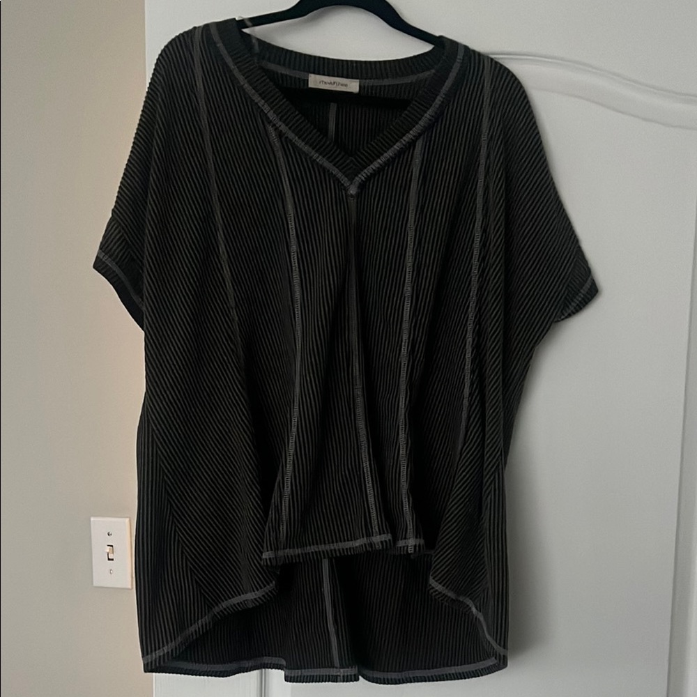 Pinkblush Black Short Sleeve Tunic Top